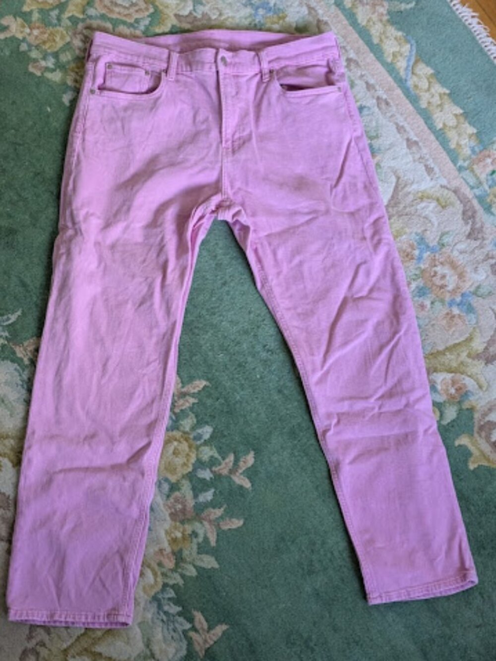 GAP Women Sz 16/33 Jeans Sugar Pink '90s Slim Straight High Rise 99% Cotton